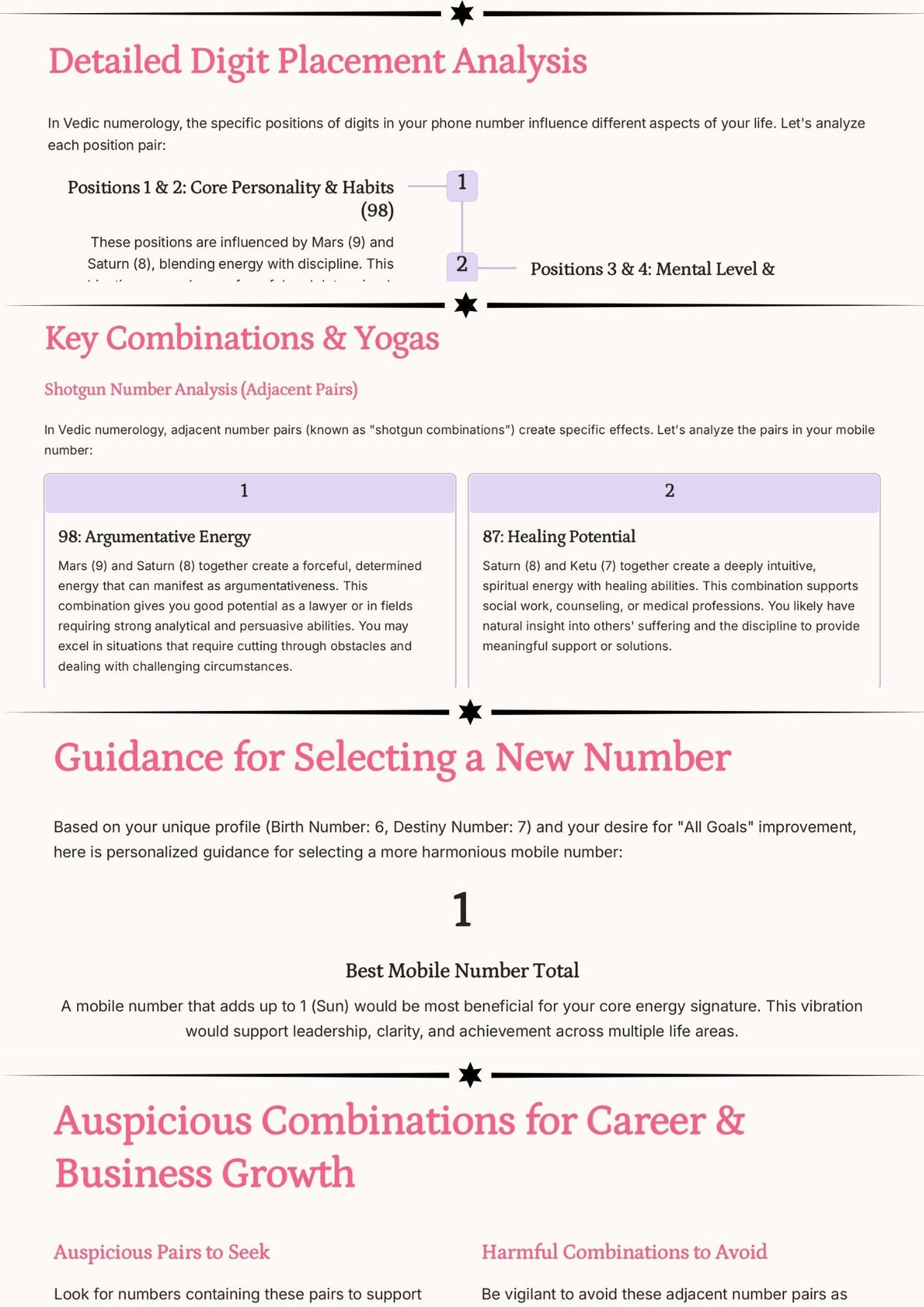 Expert Mobile Numerology Report