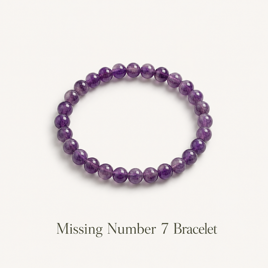 Amethyst Crystal Bracelet for Missing Number 7 and to manage Fear and Anger