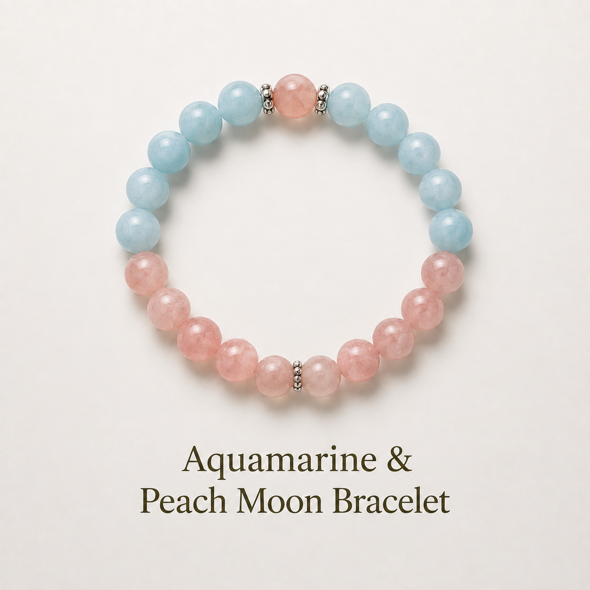 Aquamarine & Peach Moon Bracelet for Child Manifestation and get support in Pregnancy