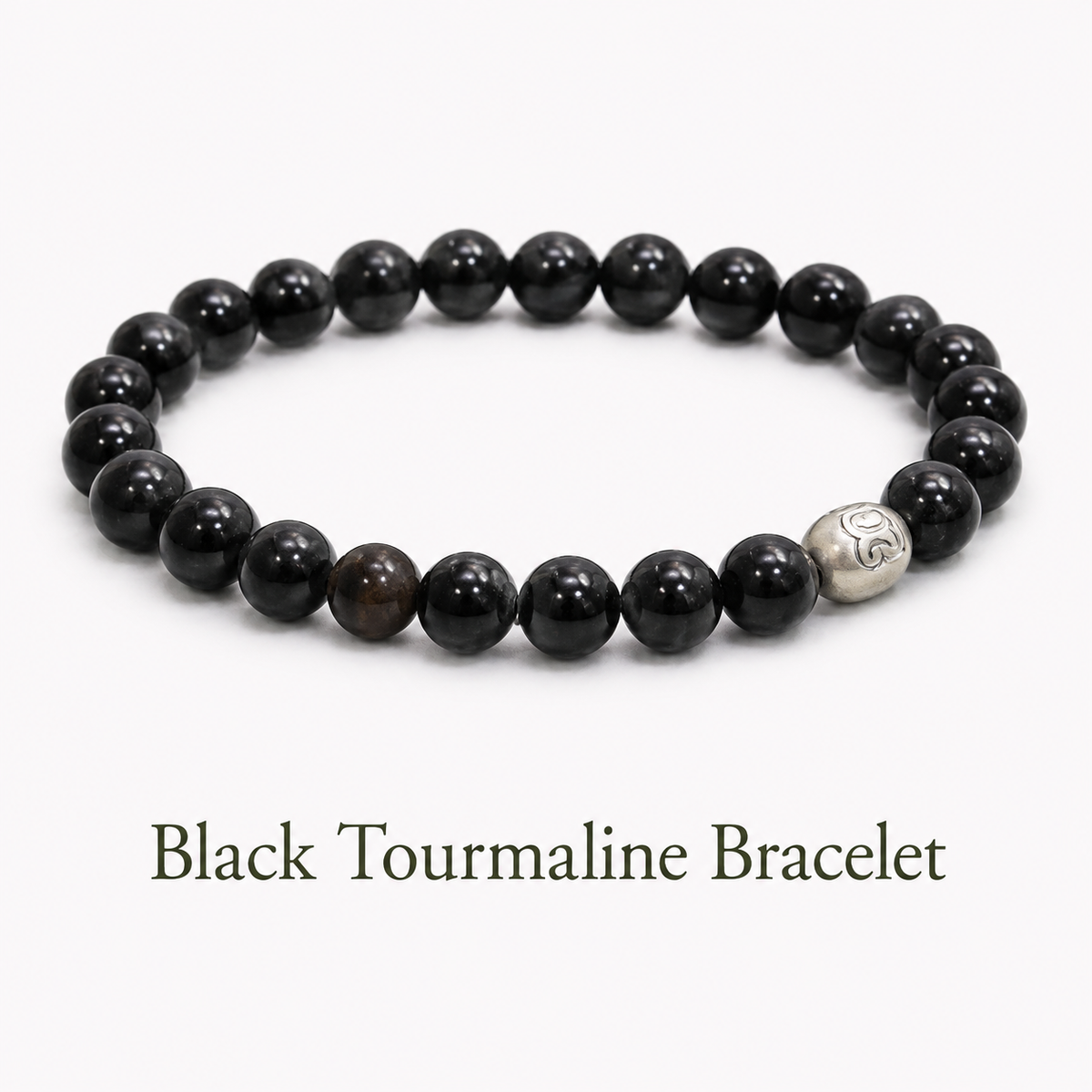 Black Tourmaline Bracelet for Missing Number 8 and for Protection against Negative Energy and Evil Eye