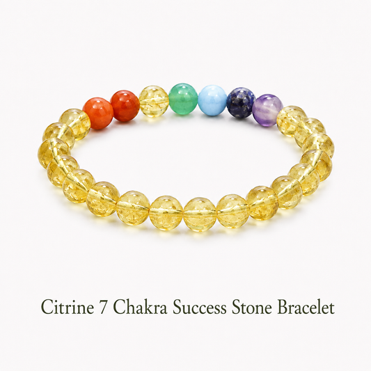 Citrine 7 Chakra Success Stone Bracelet for bringing prosperity and manifesting wealth and good luck