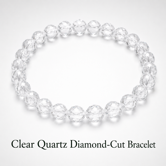 Clear Quartz Diamond-Cut Bracelet