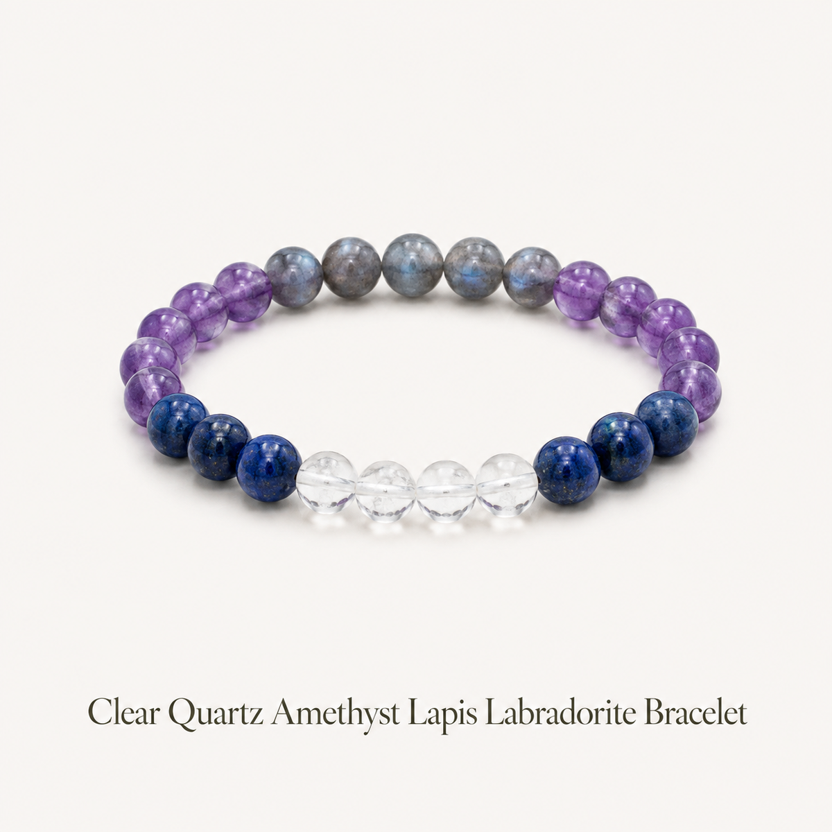 Meditation Bracelet having Clear Quartz Amethyst Lapis Labradorite