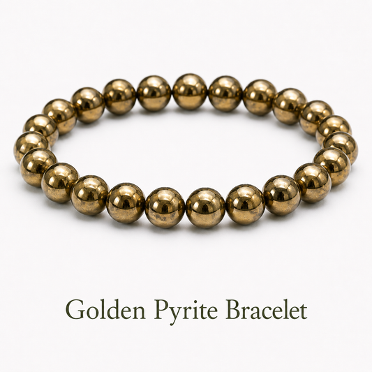 Golden Pyrite Bracelet for Missing Number 6 and Strength Prosperity & Money Magnet