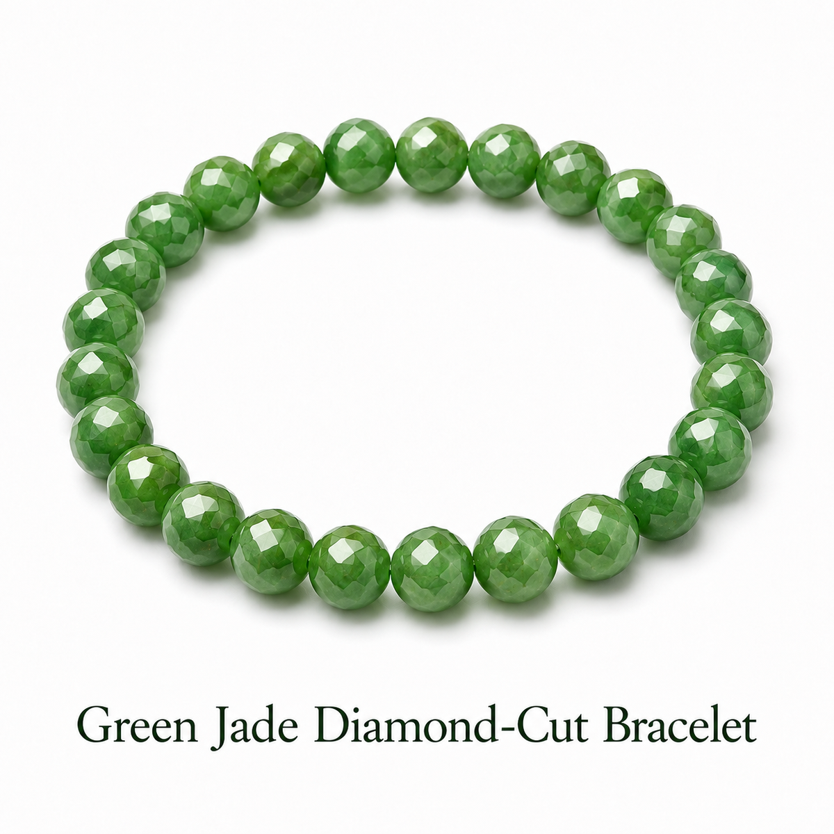 Green Jade Diamond-Cut Bracelet