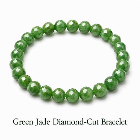 Green Jade Diamond-Cut Bracelet