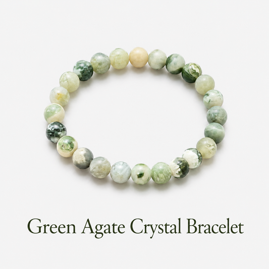 Green Agate Crystal Bracelet for Missing Number 2 and To bring Luck, Success and Prosperity