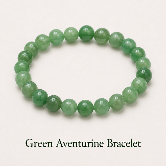 Plain Green Aventurine Bracelet for Missing Number 5 New Beginnings and Creativity