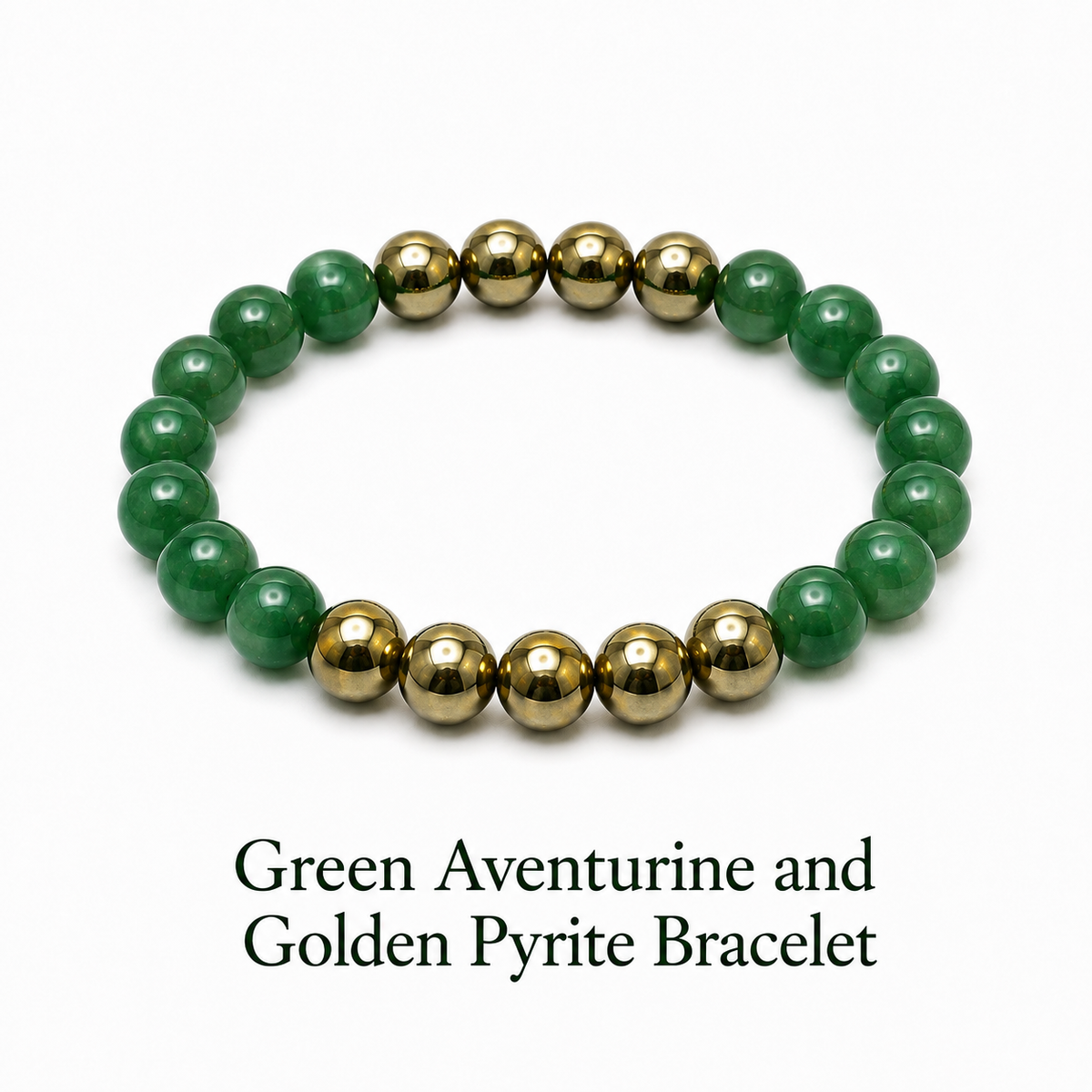 Green Aventurine and Golden Pyrite Bracelet to Increase Strength Will Power & Confidence