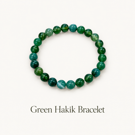 Green Hakik Bracelet for Stress Anxiety and Emotional Turbulence