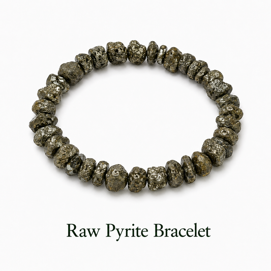 Raw Pyrite Bracelet to Attract Money Career Growth Opportunities and Good Fortune