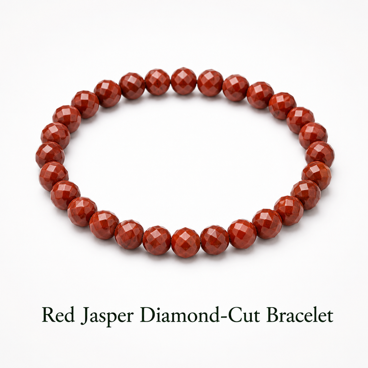 Red Jasper Diamond-Cut Bracelet