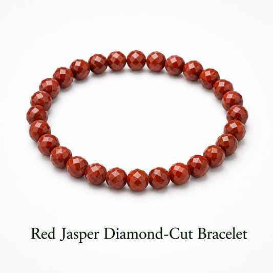 Red Jasper Diamond-Cut Bracelet