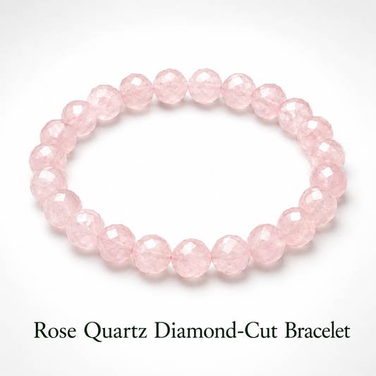 Rose Quartz Diamond-Cut Bracelet