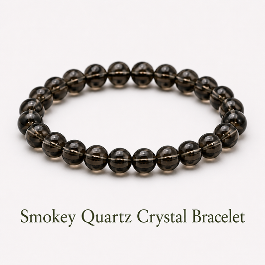 Smokey Quartz Crystal Bracelet for Grounding & Stability reducing Stress and Anxiety
