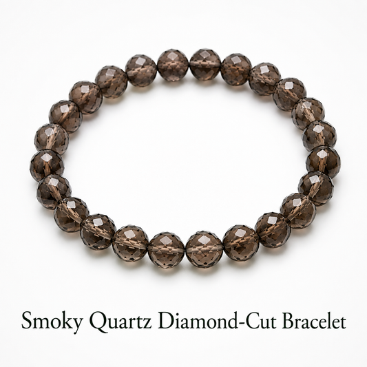 Smoky Quartz Diamond-Cut Bracelet