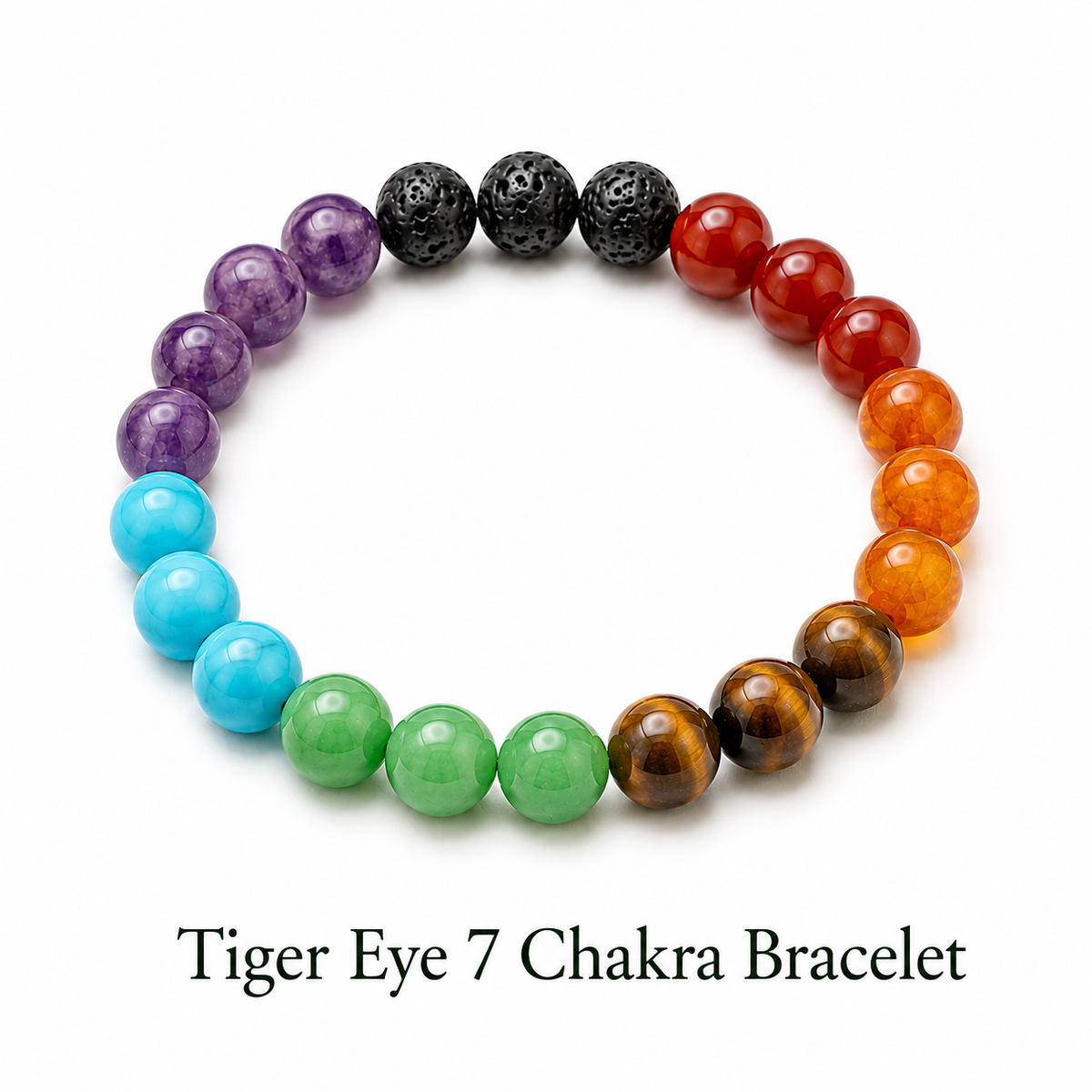 Tiger Eye 7 Chakra Bracelet for Balance, Courage, and Energy Alignment