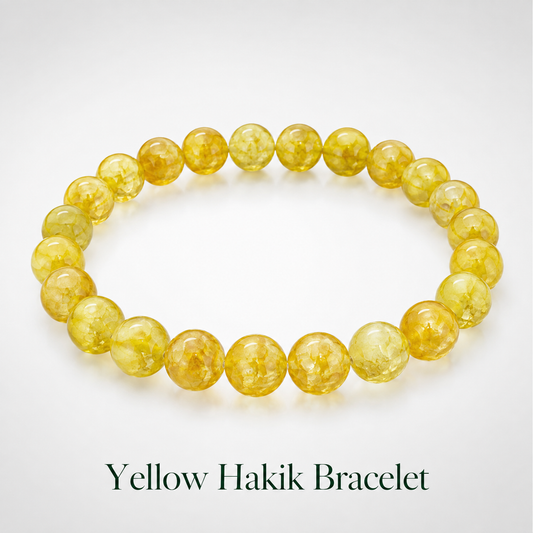 Yellow Hakik Bracelet for Happiness Intelligence Prosperity Longevity Fertility and Good Health